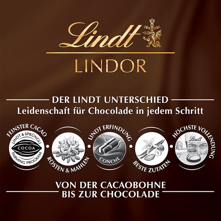 Lindt Schokolade LINDOR Eier Mix | 254 G | 55 X LINDOR Eier Mit Zartschmelzender Füllung in Den Sorten Milch, Weiß Und 45% Feinherb | Oster Schokolade | Schokoladengeschenk | Ostereier | Schokoeier