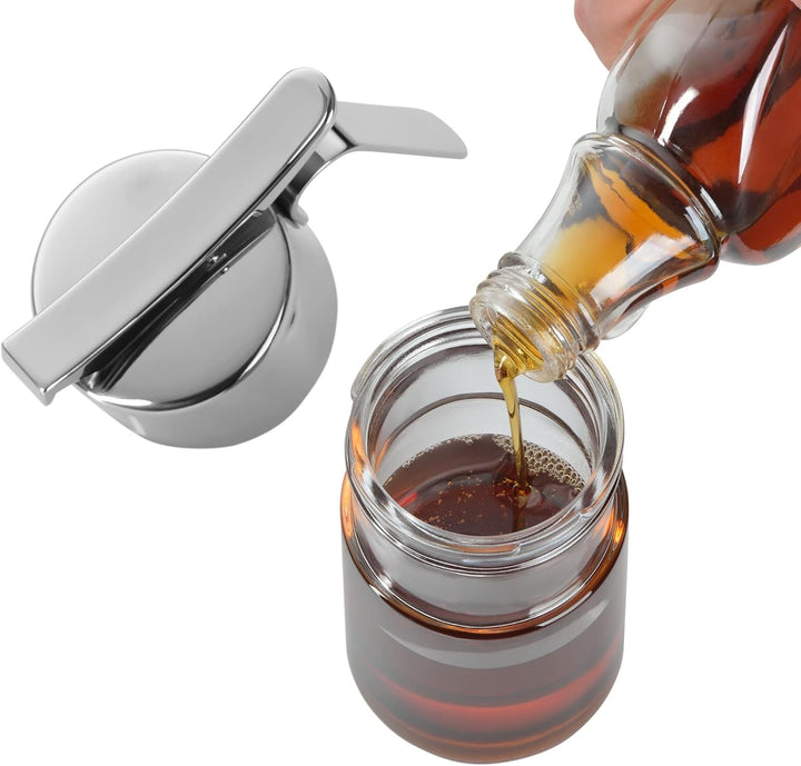 WMF Dozator sirop/miere barista 240ml, borcan de depozitare sticlă & depot 1l, înălțime 21,5 cm, borcan de depozitare cu capac, recipient pentru boabe de cafea, borcan pentru cereale, borcan de depozitare a alimentelor cu deschidere mare de umplere Cutii depozitare alimente Naty Shop