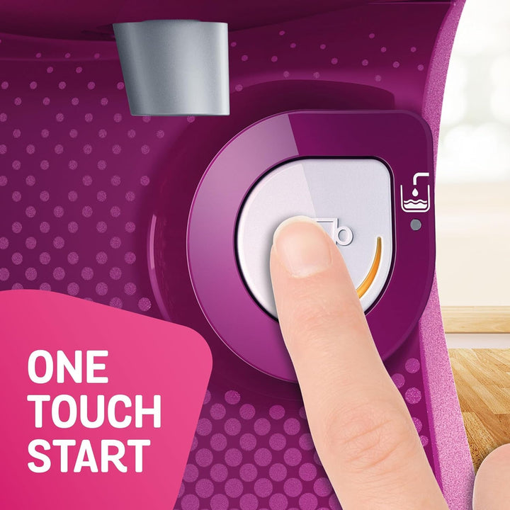 Espressor Bosch Tassimo Happy Capsule TAS1001, 70 de băuturi, complet automat, potrivit pentru toate tipurile de cești, economisește spațiu, 1400 W, roz