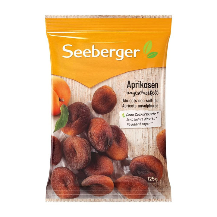 Caise Seeberger nesulfurate: Caise uscate netratate, cu o aromă dulce, fructată - fără zahăr adăugat - fără sâmburi, vegane (1 x 125 g) Produse deshidratate Naty Shop 125 G (pachet de 13)