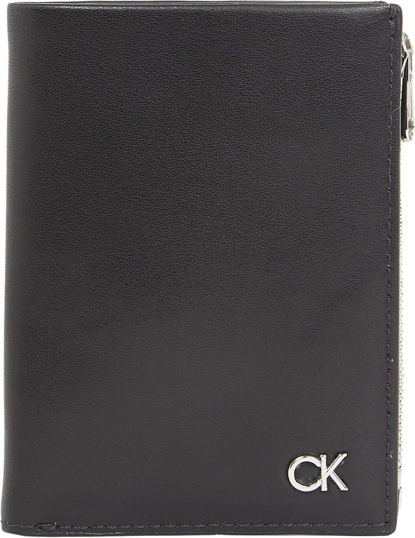 Calvin Klein METAL CK TRIFOLD 6CC W/DETACH C Portofel pentru bărbați, Black (Ck Black), OS Portofel Barbati Naty Shop Titlu implicit