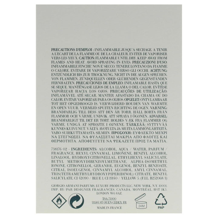 Giorgio Armani - Apa de toaleta pentru femei Acqua Di Giò, 100 ml