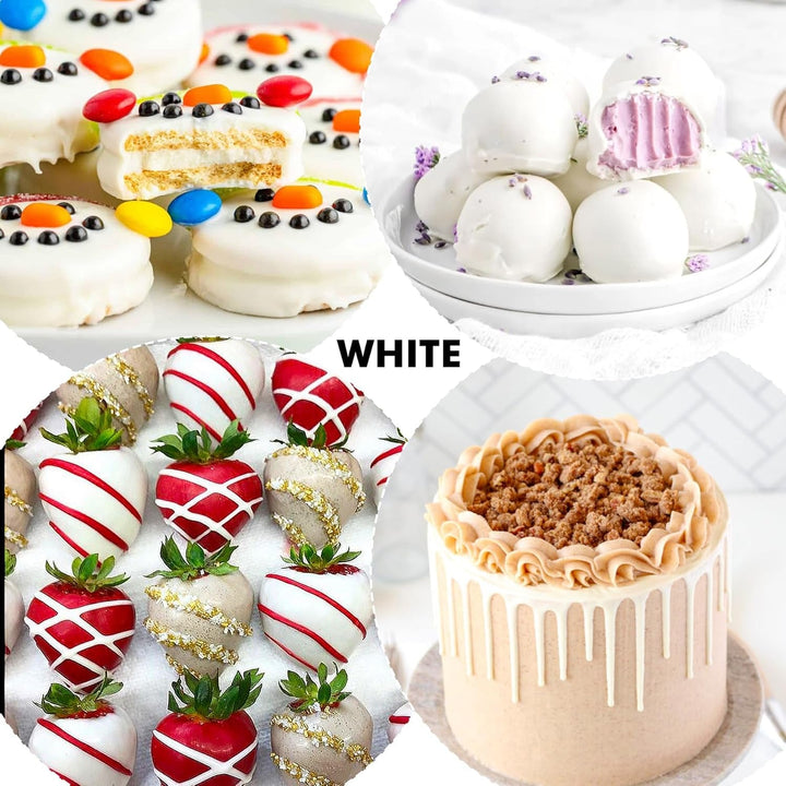 Fettlösliche Lebensmittelfarbe - Ölbasis Lebensmittelfarben Für Schokolade, Buttercreme, Süßigkeiten, Zuckerguss - Konzentrierte Oil Based Food Coloring Zum Backen, Kochen, Fondant (Weiß, 88Ml)