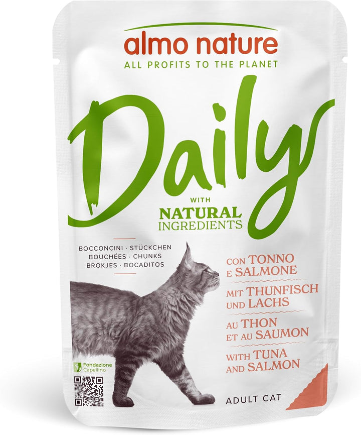 Almo Nature Daily Cat Food With Chicken And Salmon hrană completă pentru pisici adulte,hrană umedă- 30Pack (30 X 70 G)