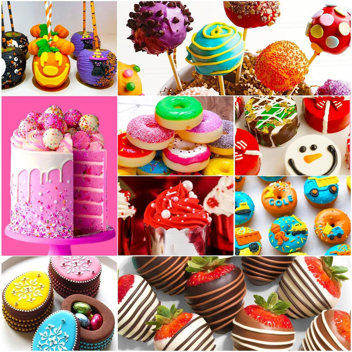 Fettlösliche Lebensmittelfarbe - 10 Farben Ölbasis Lebensmittelfarben Für Schokolade, Süssigkeit, Kuchen, Backen, Macaron - Konzentrierte Food Coloring Für Tortendeko, Buttercream, Fondant - Je 10Ml