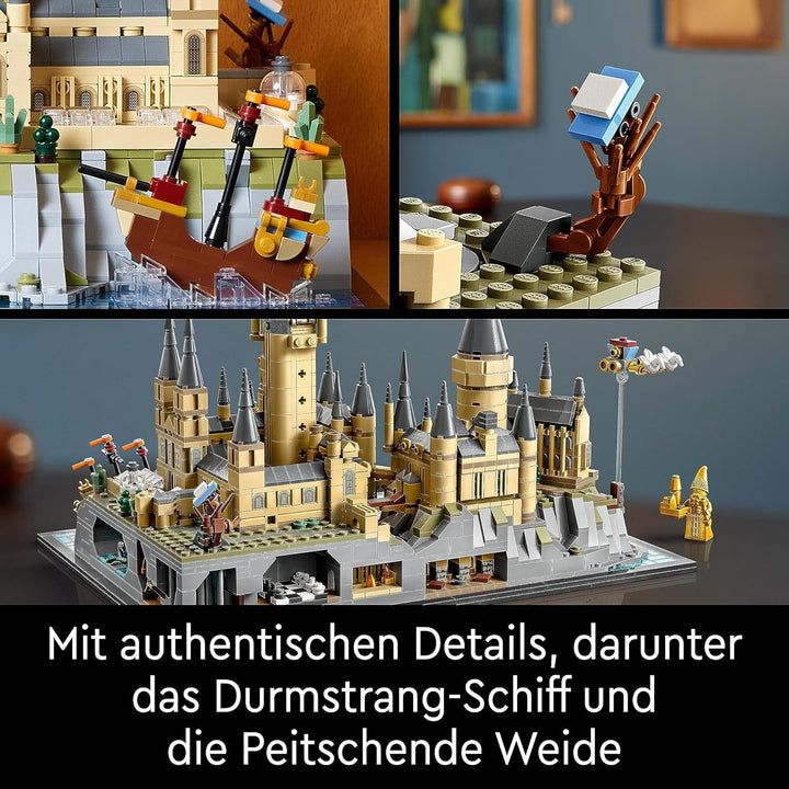 Castelul Hogwarts LEGO Harry Potter cu aripi de castel - set de colecție pentru adulți, inclusiv turnul principal și turnul astronomic, camera secretelor și minifigurina arhitectului - cadou pentru femei - 76419