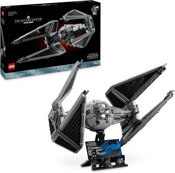 LEGO Star Wars Tie Interceptor, set de construcție creativă din seria Ultimate Collector pentru adulți, model de cărămidă Starfighter, cadou pentru fani, piesă de colecție, set Ucs 75382