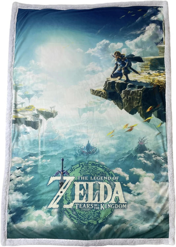 Pătură Sherpa Zelda - Sky Totk - 100 X 150 Cm - Official Licensed Product, Green, Twin Paturi si Cuverturi HÃ”MADICT Titlu implicit
