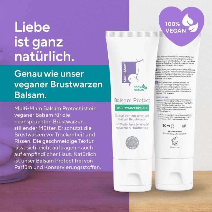 Multi-Mam Balsam Protect Beruhigt Und Schützt Trockene Und Rissige Brustwarzen Während Und Vor Der Stillzeit, Brustwarzencreme Stillen, 30 Ml Tube