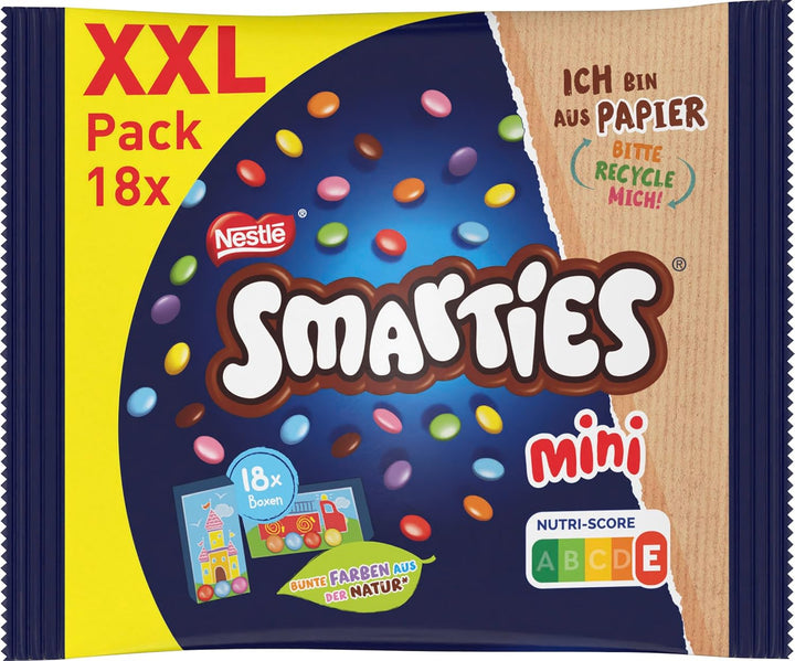 Nestlé SMARTIES Mini XXL Beutel, Bunte Schokolinsen, Ideal Zum Teilen Und Snacken Mit Familie Und Freunden, Farben Aus Der Natur, Recycelbare Verpackung, 1Er Pack (1 X 259G)