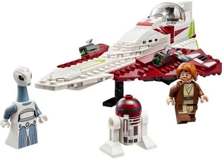 LEGO Star Wars Luptătorul stelar Jedi al lui Obi-Wan Kenobi, jucărie construibilă cu Taun We, figurină droid și sabie laser, Set Atacul clonelor 75333
