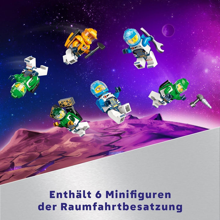 Stație spațială modulară LEGO City Space, model de navă spațială cu vehicule spațiale, cadou pentru copii, băieți și fete de la 7 ani, stație de cercetare modulară cu 6 figurine de astronauți 60433