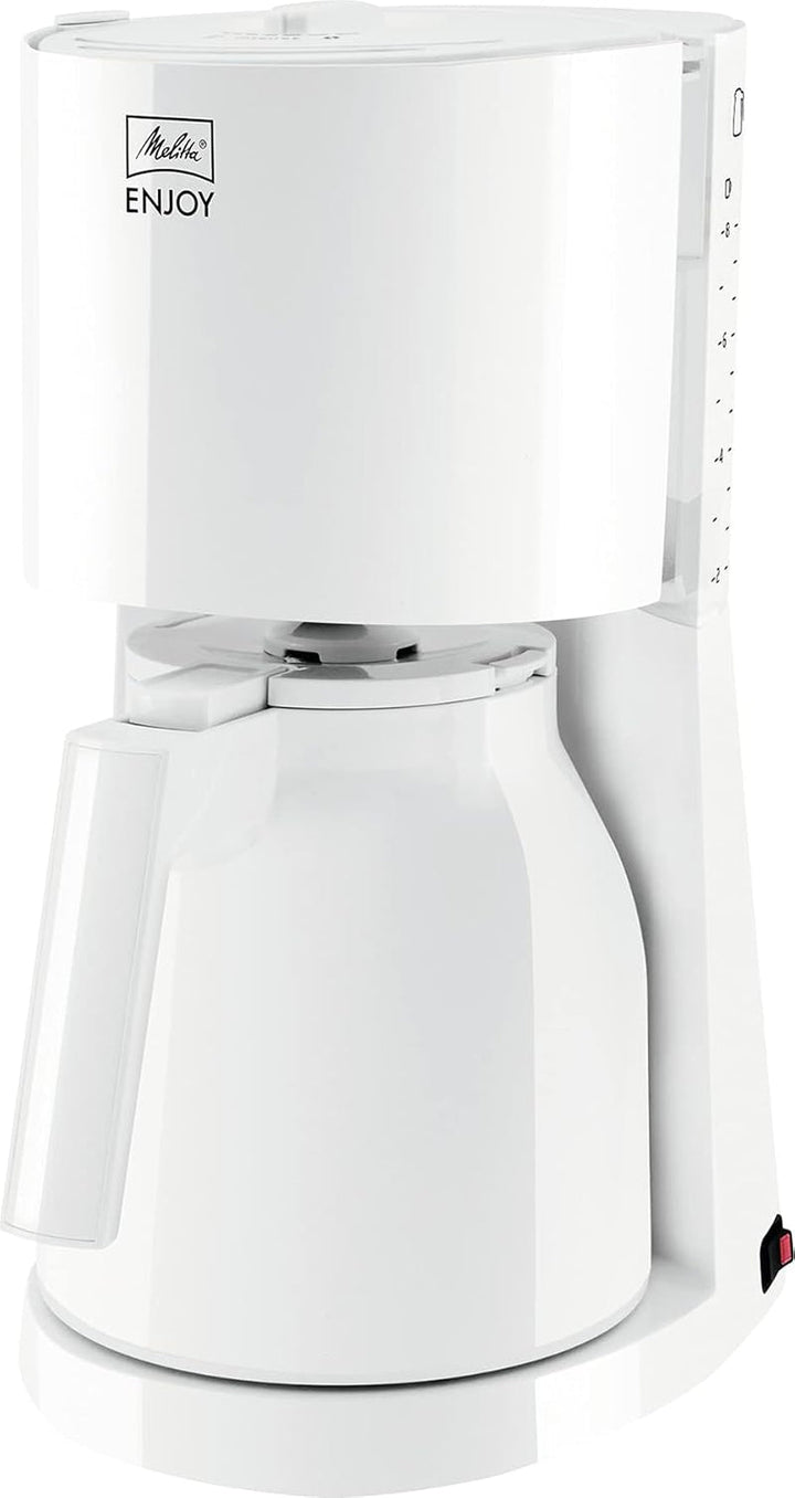 Melitta Enjoy - Cafetieră cu filtru - Cu cană termo - Stop picurare - 8 cești - Alb (1017-05)