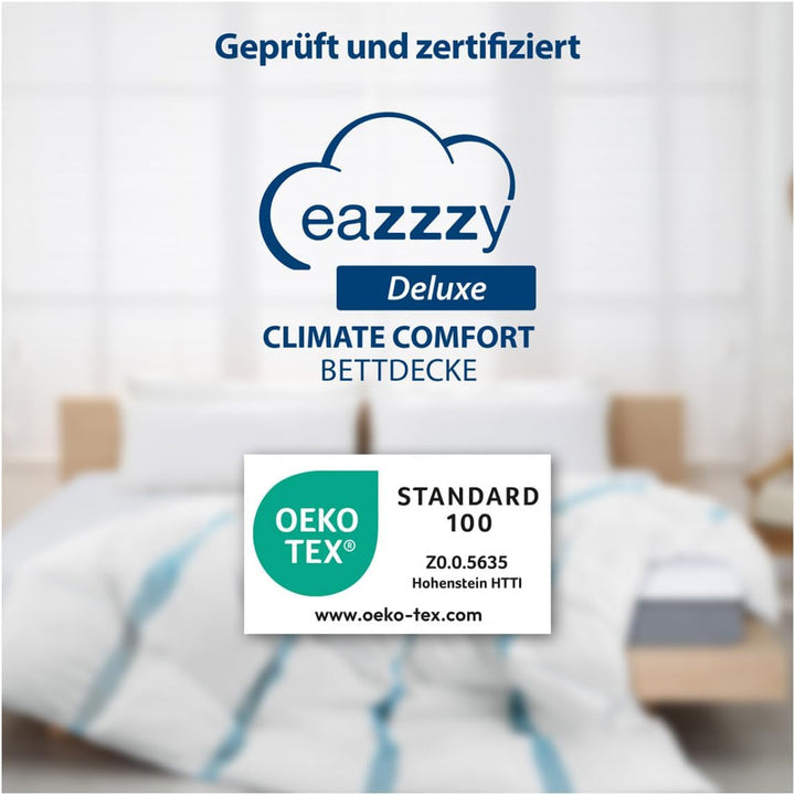 Plapumă Genius Eazzzy Climate Comfort 155 X 220 Cm, Etanșă la fibre, Plapumă ușoară pentru toate anotimpurile, Plapumă respirabilă, Temperatură plăcută pentru somn, Plapumă pentru toate anotimpurile