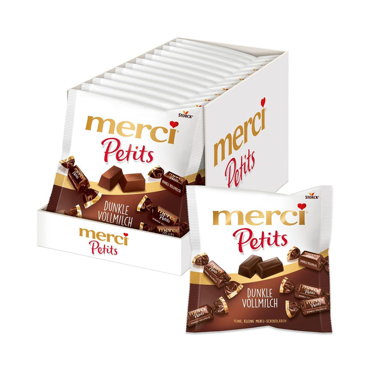 Merci Petits Chocolate Collection – 1 X 1000G – Mix Aus Nicht Gefüllten Und Gefüllten Schokoladen-Spezialitäten in Praktischer Runddose