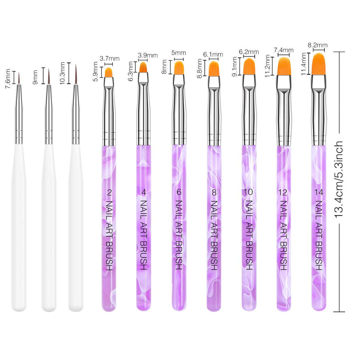 Nagel Pinsel Set, 10-Teilig Gelnägel Pinsel Nagellackstift Acrylpinsel Für UV Gel Nägel Acrylfingernägel Nailart Maniküre Nageldesign Zubehör