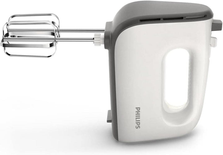 Philips Handmixer, 450 W, 5 Geschwindigkeiten plus Turbo, Weiß/Grau (HR3741/00)