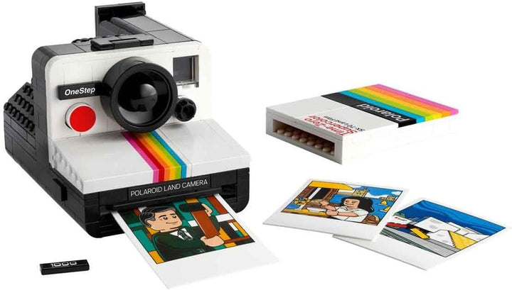 Set aparat foto LEGO Ideas Polaroid Onestep SX-70 pentru adulți, de colecție cu detalii autentice, activitate creativă, cadouri de fotografie pentru femei, bărbați, el, ea și adolescenți 21345