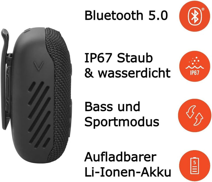 Difuzor Bluetooth portabil JBL Wind 3S, negru