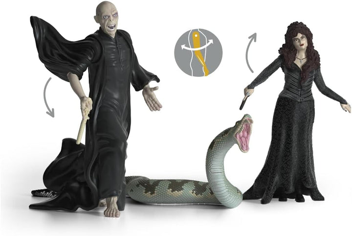 Schleich 42684 Lord Voldemort, Nagini & Bellatrix Lestrange, De la 6 ani, HARRY POTTER - figurină de joacă, 21 X 16 X 18 cm