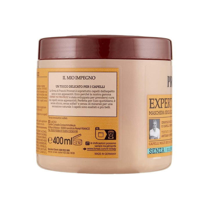 Franck Provost, Expert Nutri Frizz Mască de păr profesională pentru păr uscat sau creț, efect hidratant, cu aloe vera și unt de mango, 400 ml Masca de par Naty Shop