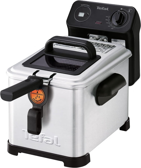 Tefal FR5160 Filtra Pro Elektrische Fritteuse, Stahl, 1 Kilogram, Schwarz/Edelstahl