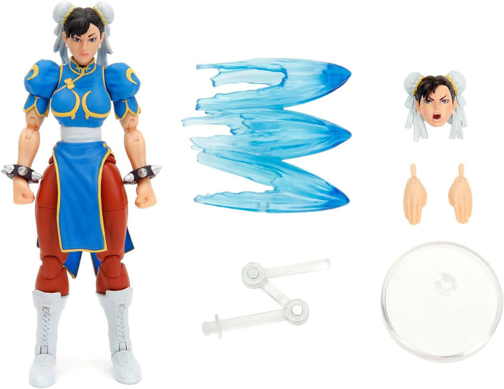 Jada Toys Street Fighter Figure Guile (15 Cm) - Personaj mobil de colecție și de acțiune din Street Fighter 2: The Final Challengers, cu cap, mâini și accesorii alternative, vârsta 13+