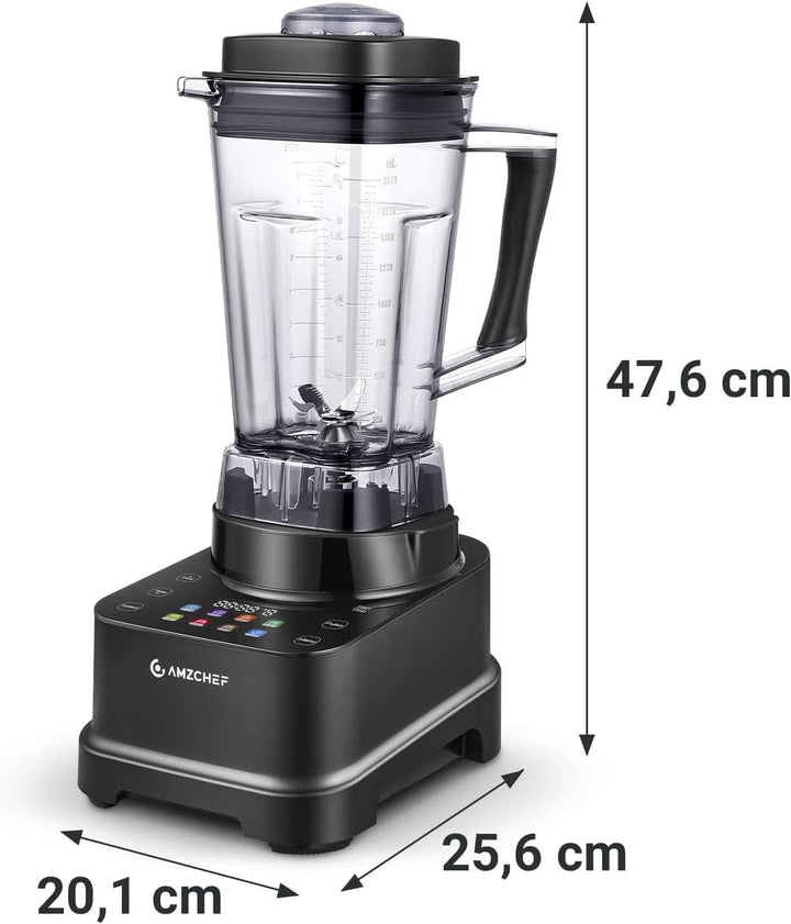 Blender AMZCHEF, 8 meniuri inteligente și 10 viteze, ecran tactil LCD