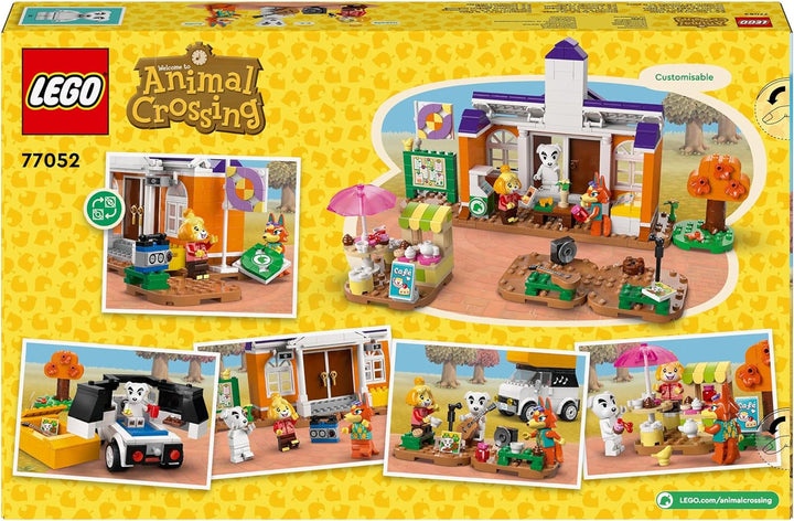 LEGO Animal Crossing K.K. se joacă la bâlci, jucărie de construcție cu cafenea și mașină din jocurile video, playset pentru fete și băieți de la 7 ani, cadou pentru copii 77052