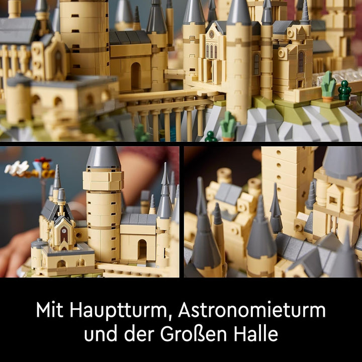 Castelul Hogwarts LEGO Harry Potter cu aripi de castel - set de colecție pentru adulți, inclusiv turnul principal și turnul astronomic, camera secretelor și minifigurina arhitectului - cadou pentru femei - 76419