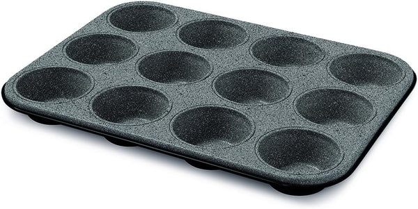 Blackstone Kuchenform 12 Muffins, Stahl, Schwarz/Grau Stein, 6 Einheiten