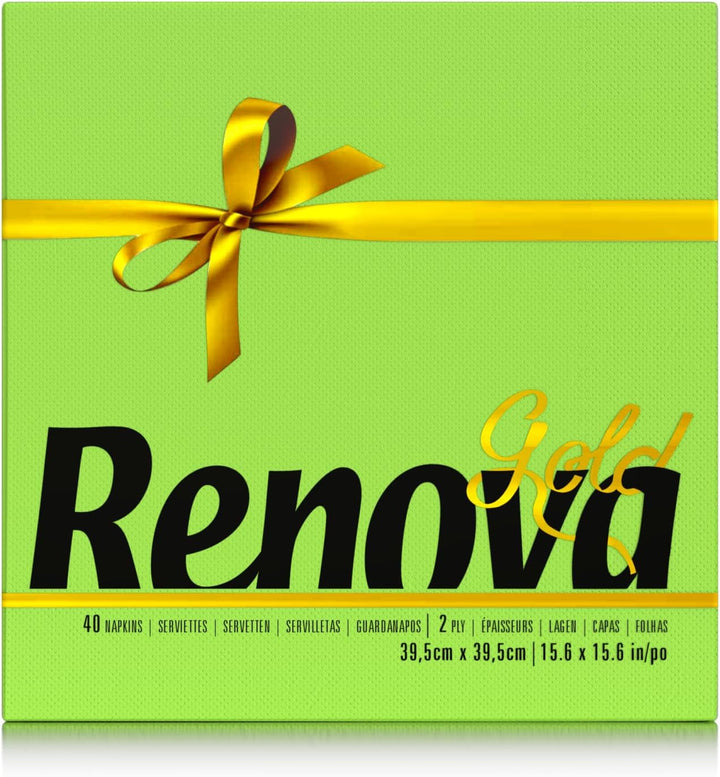 Șervețele de hârtie Renova, aurii, verzi, 40 bucăți