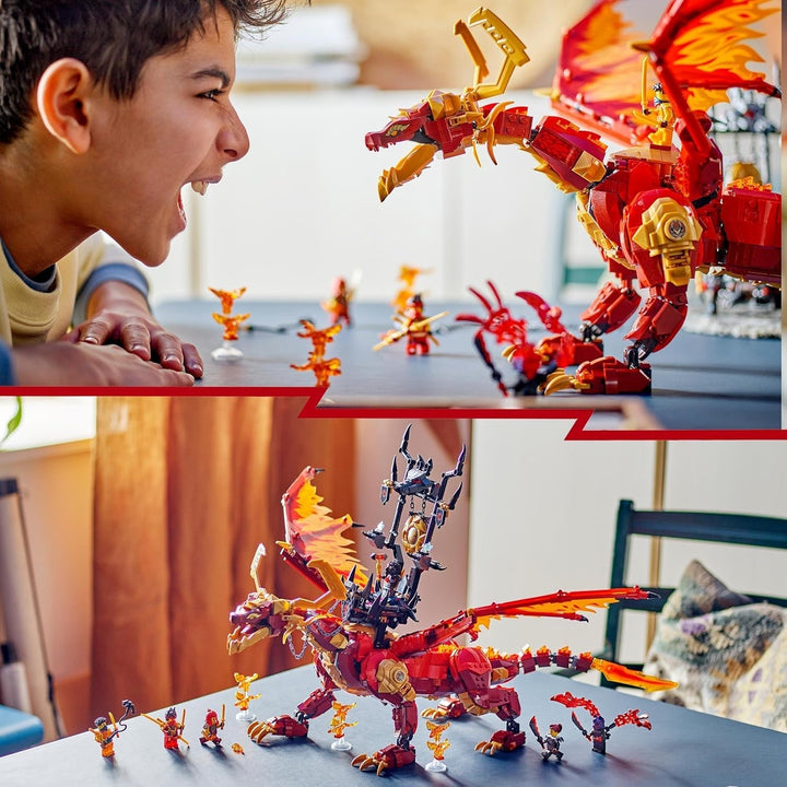 LEGO NINJAGO Dragonul de primăvară al mișcării, jucărie de aventură pentru copii, set de joacă Ninja cu 6 minifigurine, cadou de ziua de naștere pentru băieți și fete începând cu vârsta de 12 ani, set de joacă Fantasy 71822
