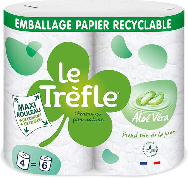 ® Aloe Vera, Hârtie igienică, 4 rulouri maxi = 6 rulouri clasice, Fluffy, 3 straturi, Aloe Vera Lotion, Hârtie reciclabilă, Hârtie certificată Fsc®, Mixt