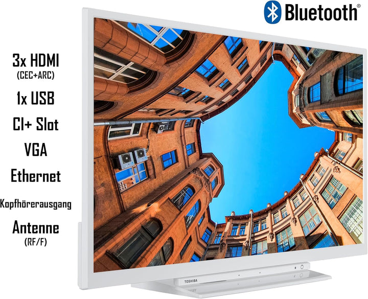 Toshiba 32LK3C64DAW 32 Zoll Fernseher/Smart TV (Full HD, HDR, Alexa Built-In, Triple-Tuner, Bluetooth) - Inkl. 6 Monate HD+ [2023]