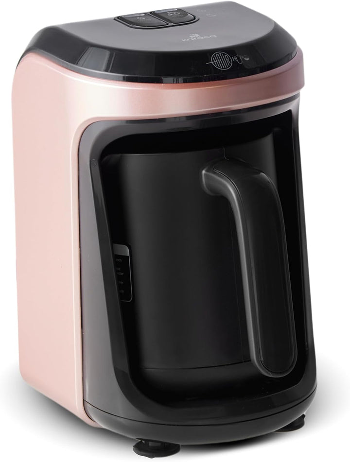 Cafetieră turcească Karaca HatÄ±r Köz, capacitate 300 ml, prepară 5 cești de cafea turcească, oprire automată și control al temperaturii, aromă autentică de cărbune, 535 W, alb