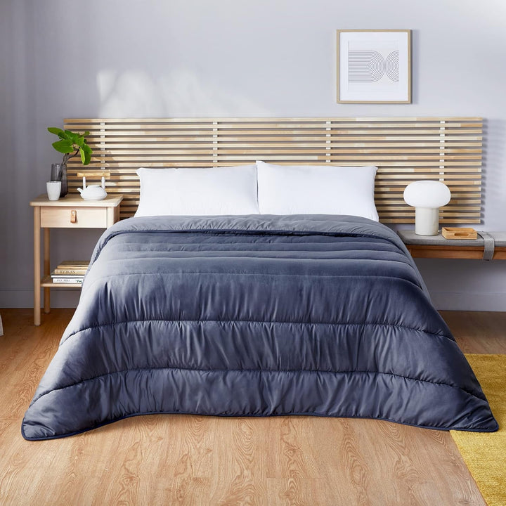 Pikolin Home - Plapumă reversibilă 300 G - Umplutură nordică bicoloră - Pentru pat 135 - Cosy, cald, respirabil, galben muștar, 220 X 220 Cm