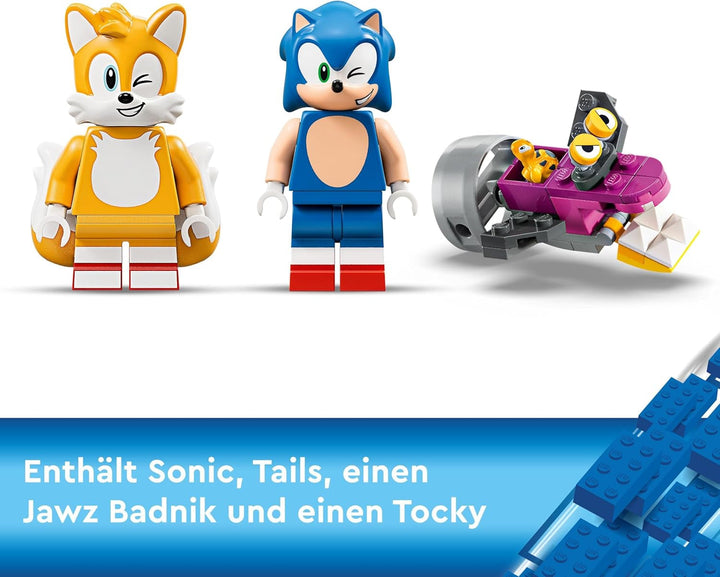 LEGO Sonic the Hedgehog Tails™ Adventure Boat, jucărie interactivă cu personaje de jocuri video și schiuri de apă, cadou pentru băieți, fete și gameri de la 8 ani 76997