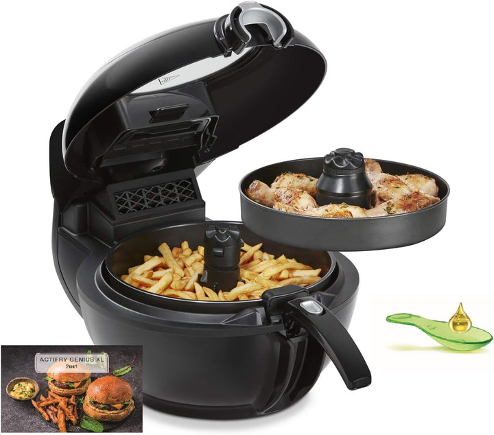 Tefal FZ7738 Actifry Genius+ Heißluftfritteuse | Airfryer Mit Rührarm, Kein Schütteln | 1500 W | 1,2 Kg Für 6 Personen | 9 Automatische Kochmenüs | ‎Energiesparend | Gesunde Friteuse Ohne Öl | Schwarz