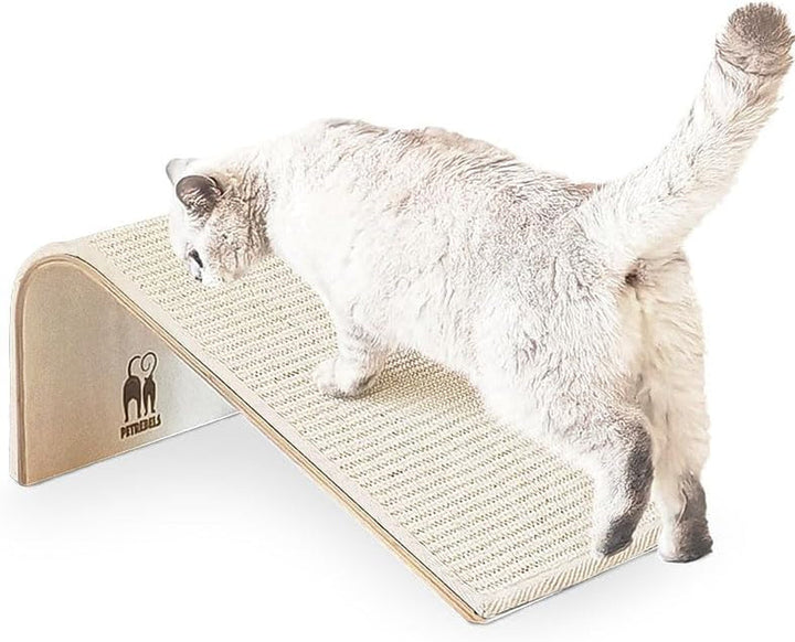 Petrebels Design Tablă de zgâriat din lemn cu covor din sisal natural, Archie 38 x 23 x 17 cm, bej/crem