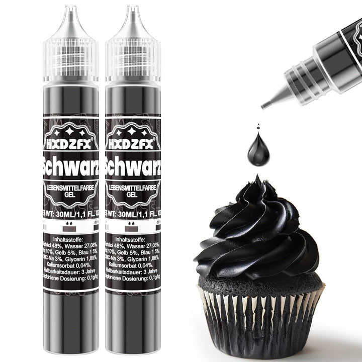 Lebensmittelfarbe Gel - HXDZFX 2×30Ml Lebensmittelfarbe, Hochkonzentriertes Zuckerfrei Food Coloring Für Tortendeko, Fondant Weiss, Macarons, Torte, Backen, Osterei, Slime (Weiß)