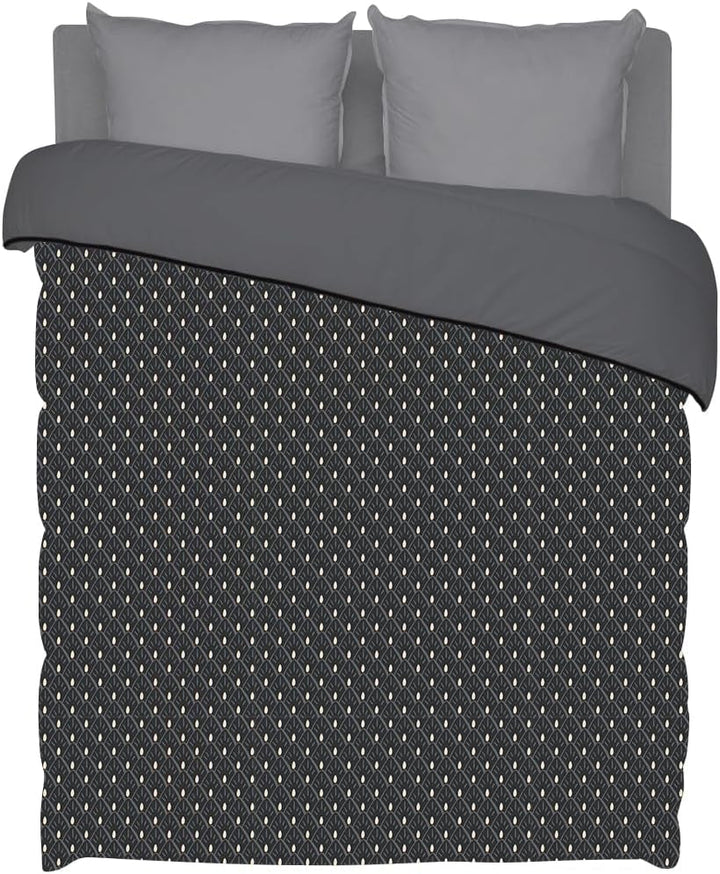 Bleu Câlin Imprimat 1 persoană Hermance plapuma, poliester, albastru/gri, 140 X 200 Cm Plapumi si pilote Naty Shop