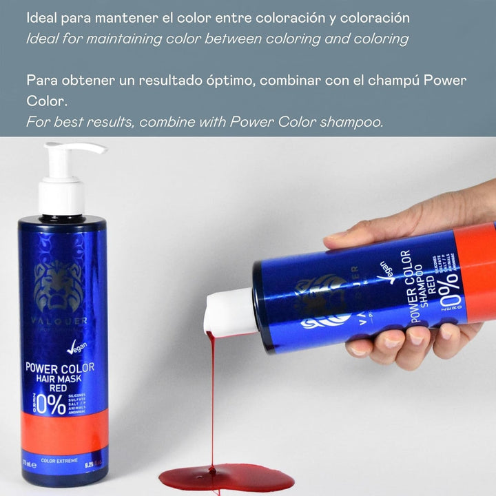 Valquer Professional Mask Power Culoare păr vopsit. Vegan și fără sulfați (păr blond auriu) Intensificator de culoare pentru păr - 275 ml Masca de par Naty Shop