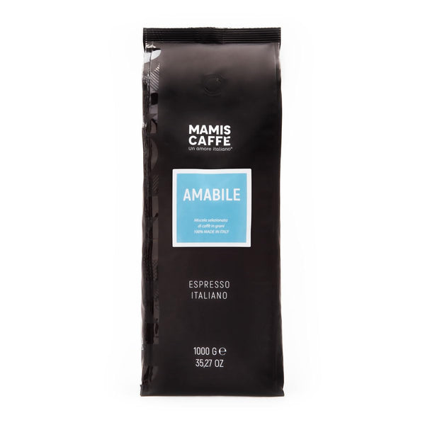 Mamis Caffè Amabile (1 Kg) - Ganze Espressobohnen - Mittel Gerösteter Kaffee Mit Süßen Untertönen - Italienischer Espresso Mit Dicker Crema - Perfekt Als Espresso, Cappuccino Oder Latte Macchiato