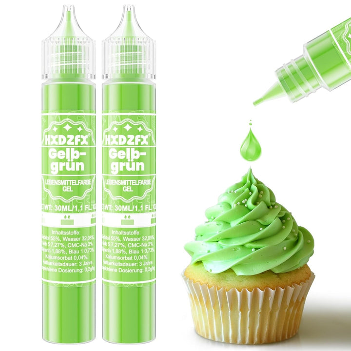 Lebensmittelfarbe Gel - HXDZFX 2×30Ml Lebensmittelfarbe, Hochkonzentriertes Zuckerfrei Food Coloring Für Tortendeko, Fondant Weiss, Macarons, Torte, Backen, Osterei, Slime (Weiß)