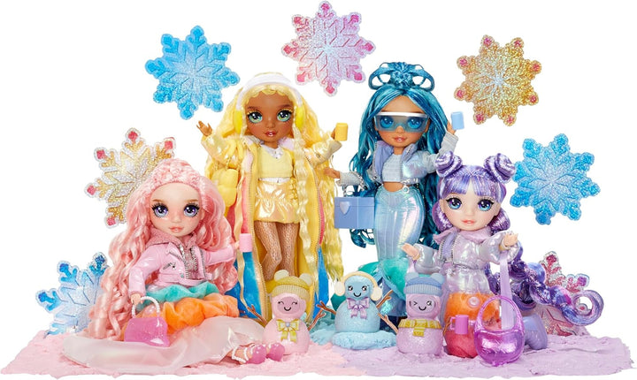 Rainbow High Winter Wonderland - Skyler (albastru) - păpușă de modă de 28 cm, cu zăpadă magică ascunsă care se acumulează cu apă, cu set de om de zăpadă, potrivită pentru copii de la 4-12 ani și colecționari