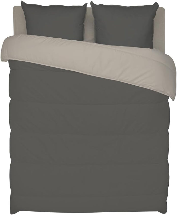 Bleu Câlin plapumă reversibilă bicoloră pentru 2 persoane, microfibră, burgundy/pepper, 220X240 cm Plapumi si pilote Naty Shop Grafit/argilă refractară 140 X 200 Cm