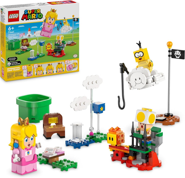 LEGO Super Mario Adventures With Interactive Peach, Playset pentru copii cu Yellow Toad, cadou Nintendo pentru băieți, fete și toți jucătorii de la 6 ani 71441