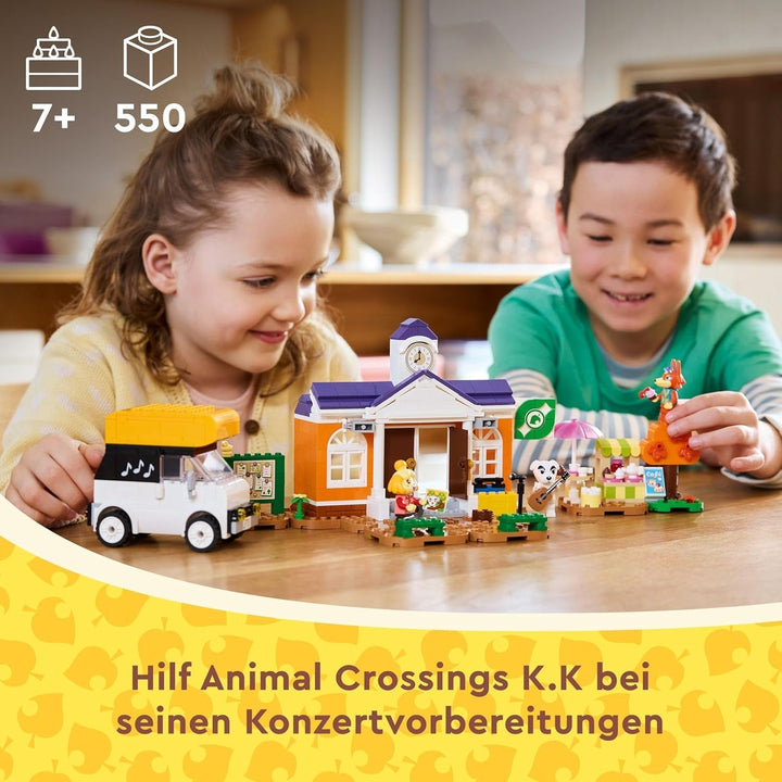 LEGO Animal Crossing K.K. se joacă la bâlci, jucărie de construcție cu cafenea și mașină din jocurile video, playset pentru fete și băieți de la 7 ani, cadou pentru copii 77052