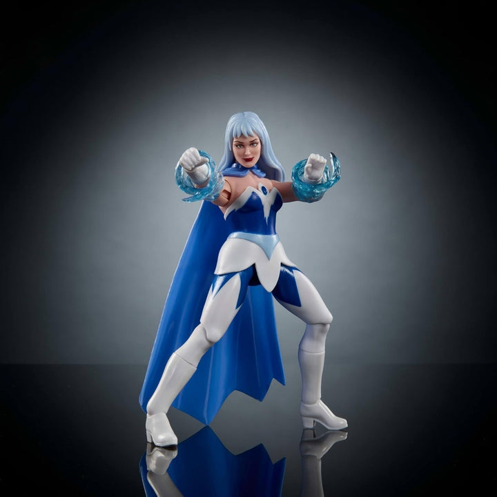 Masters of the Universe Origins Action Figure Frosta din colecția de desene animate, aproximativ 14 cm înălțime, din serialul TV din anii 1980, prințesa puterii cu forță de gheață, design detaliat și pelerină, JBM87